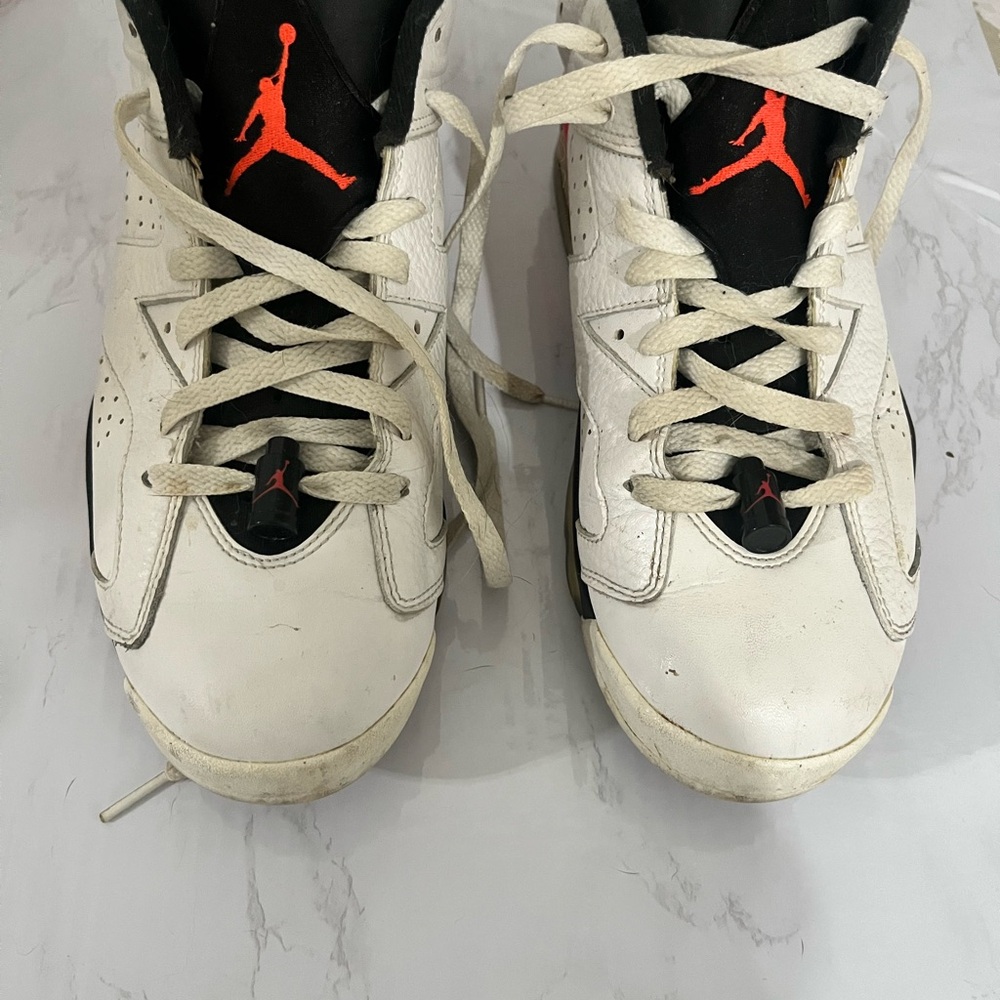 Jordan Sneakers Low Top White and Black with Infrared Accents